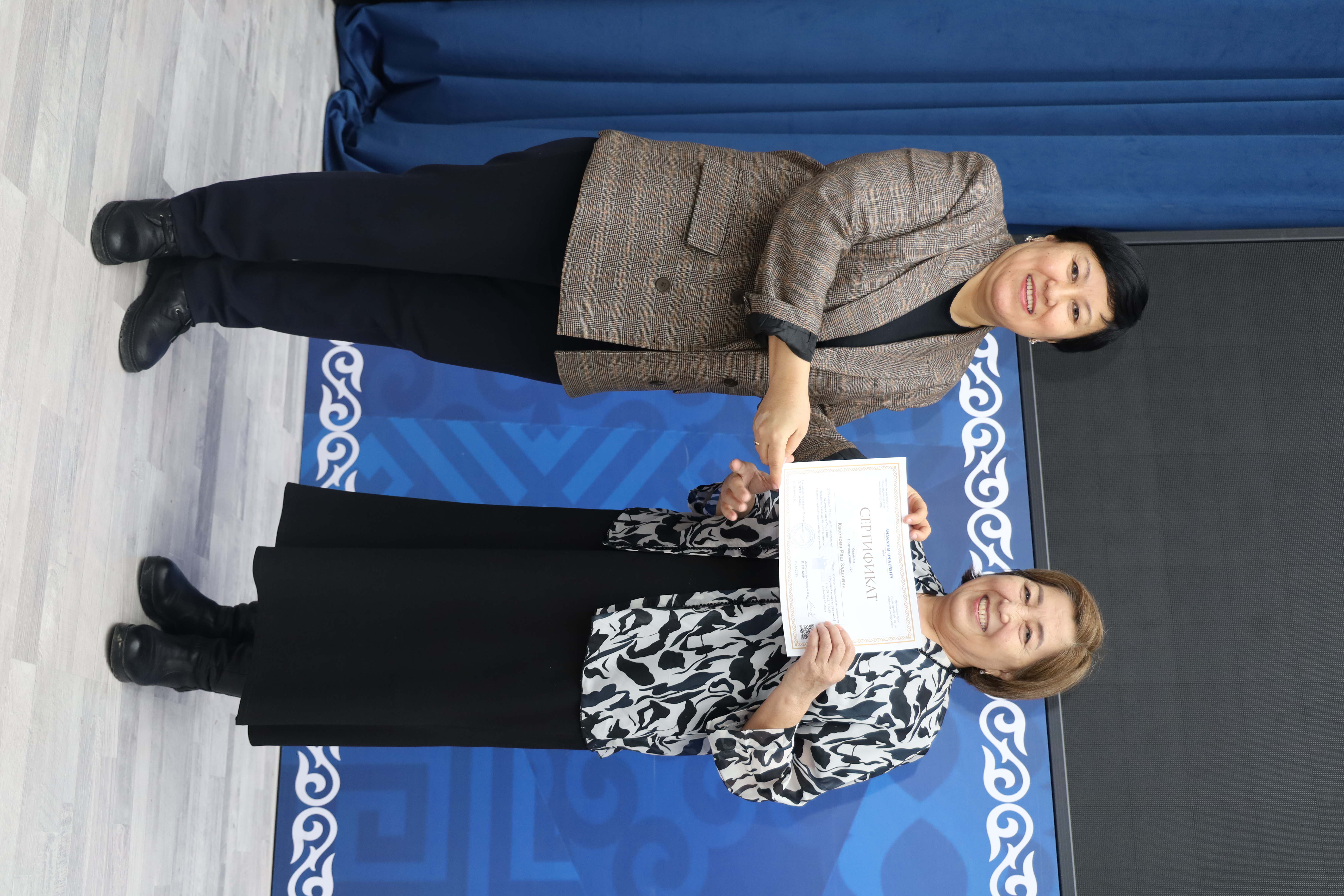 Сексен бесінде сертификат алған ұстаз